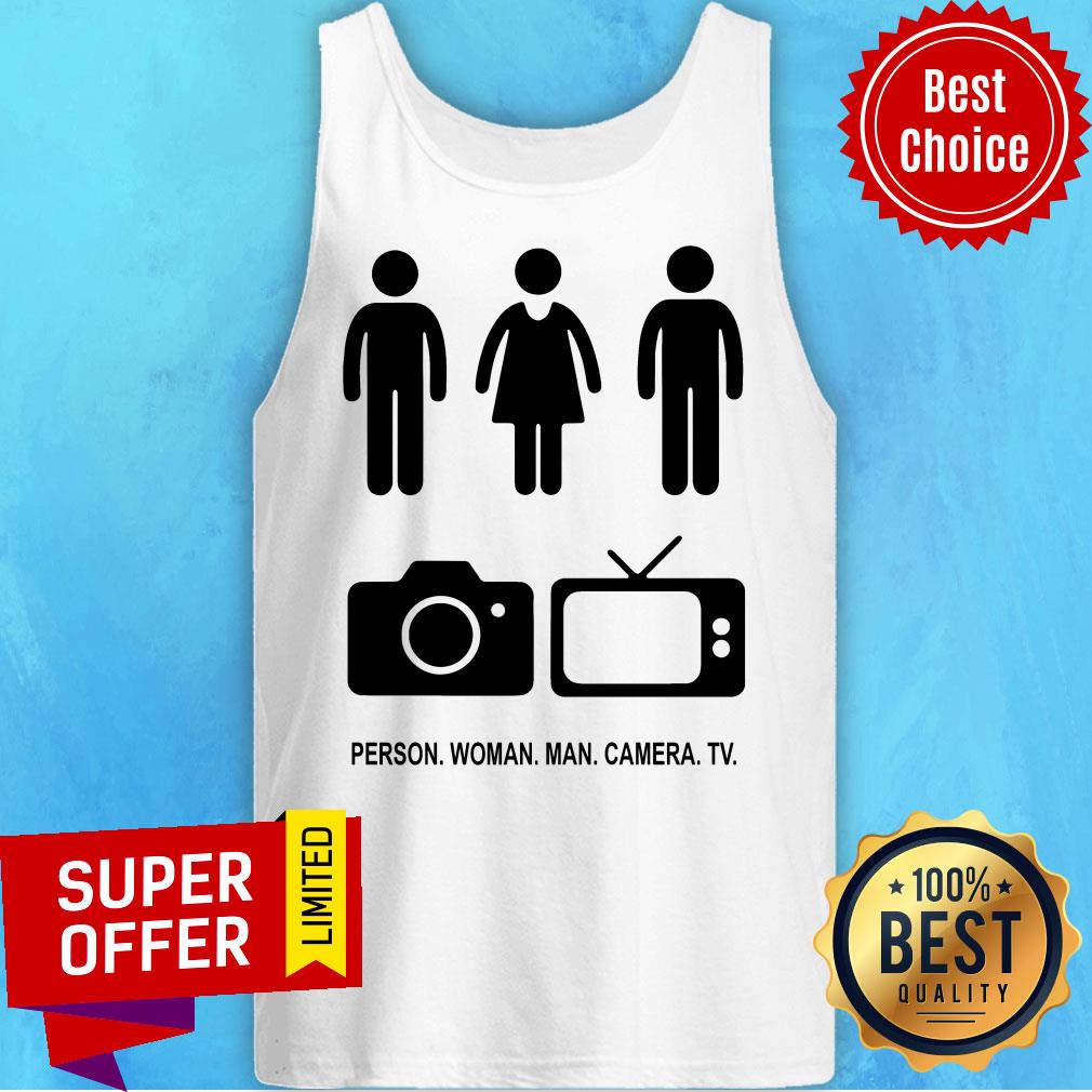 Person Woman Man Camera TV Trump Unisex Grey Cotton Tee Shirt