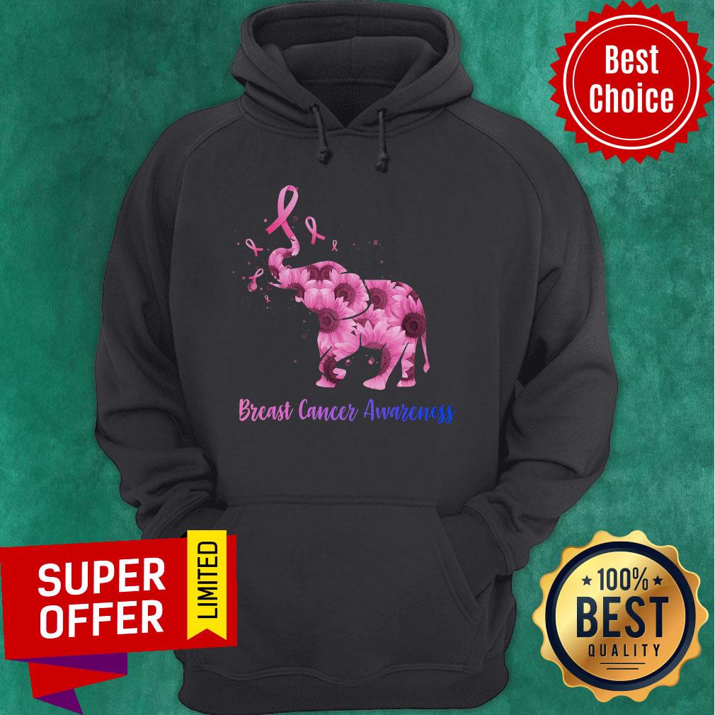Pink Flower Elephant Breast Cancer Awareness Shirt