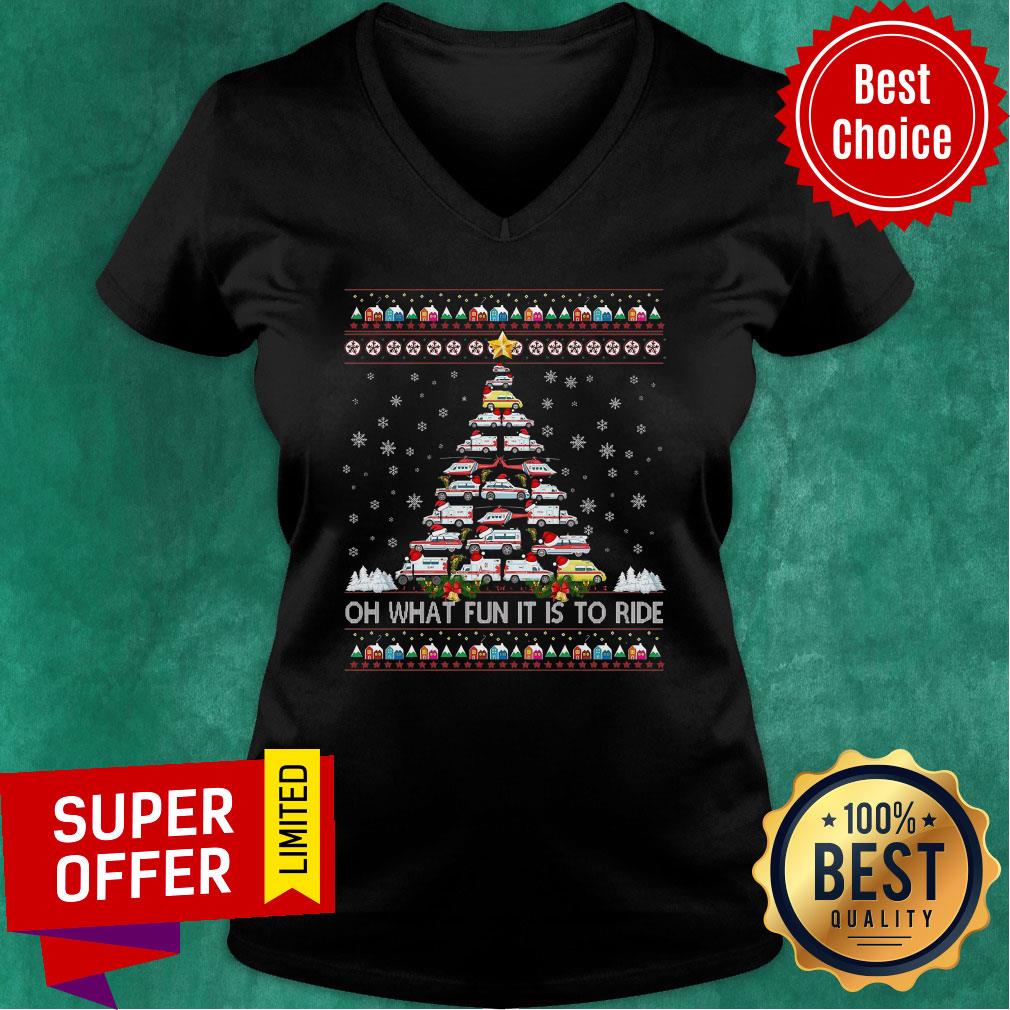 Premium Ambulance Oh What Fun It Is To Ride Ugly Christmas Tree Shirt