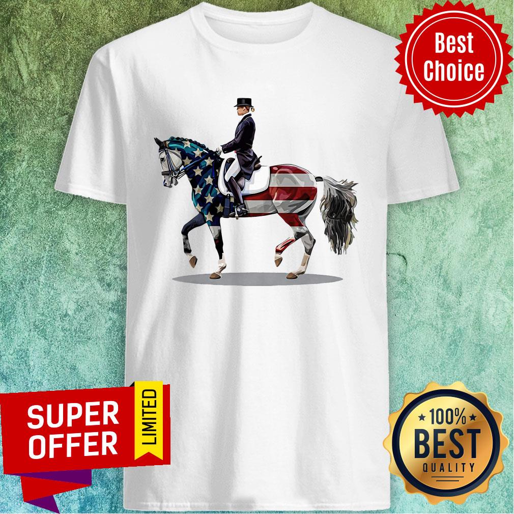 Premium American FLag Dressage Horse Shirt