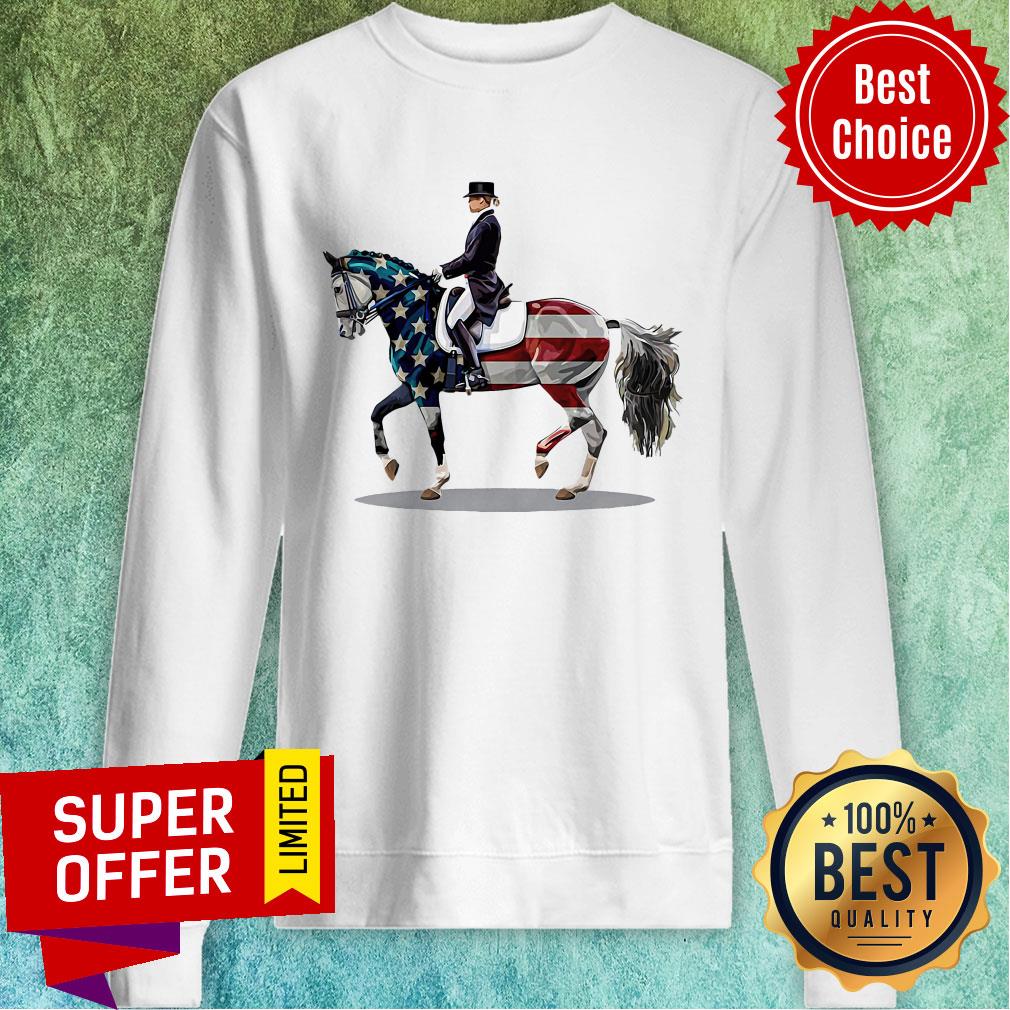 Premium American FLag Dressage Horse Shirt