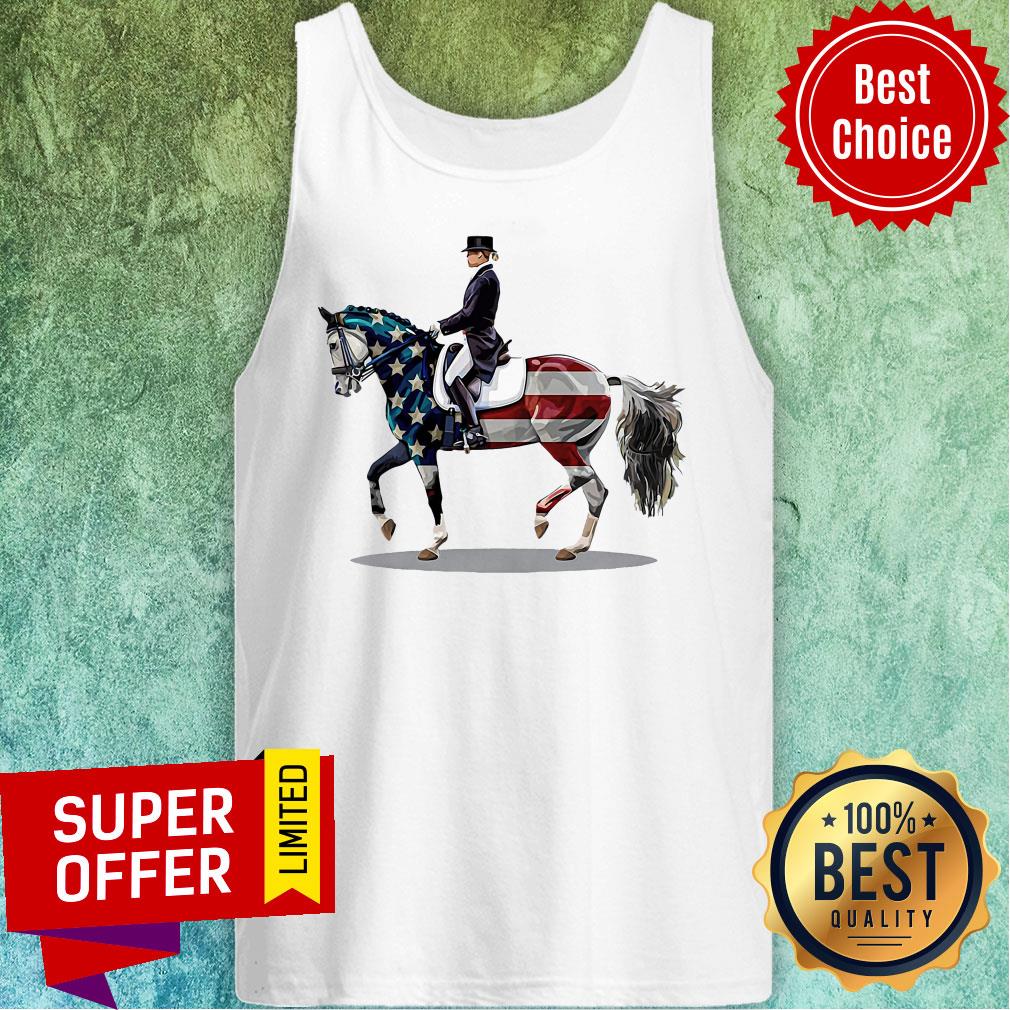 Premium American FLag Dressage Horse Shirt