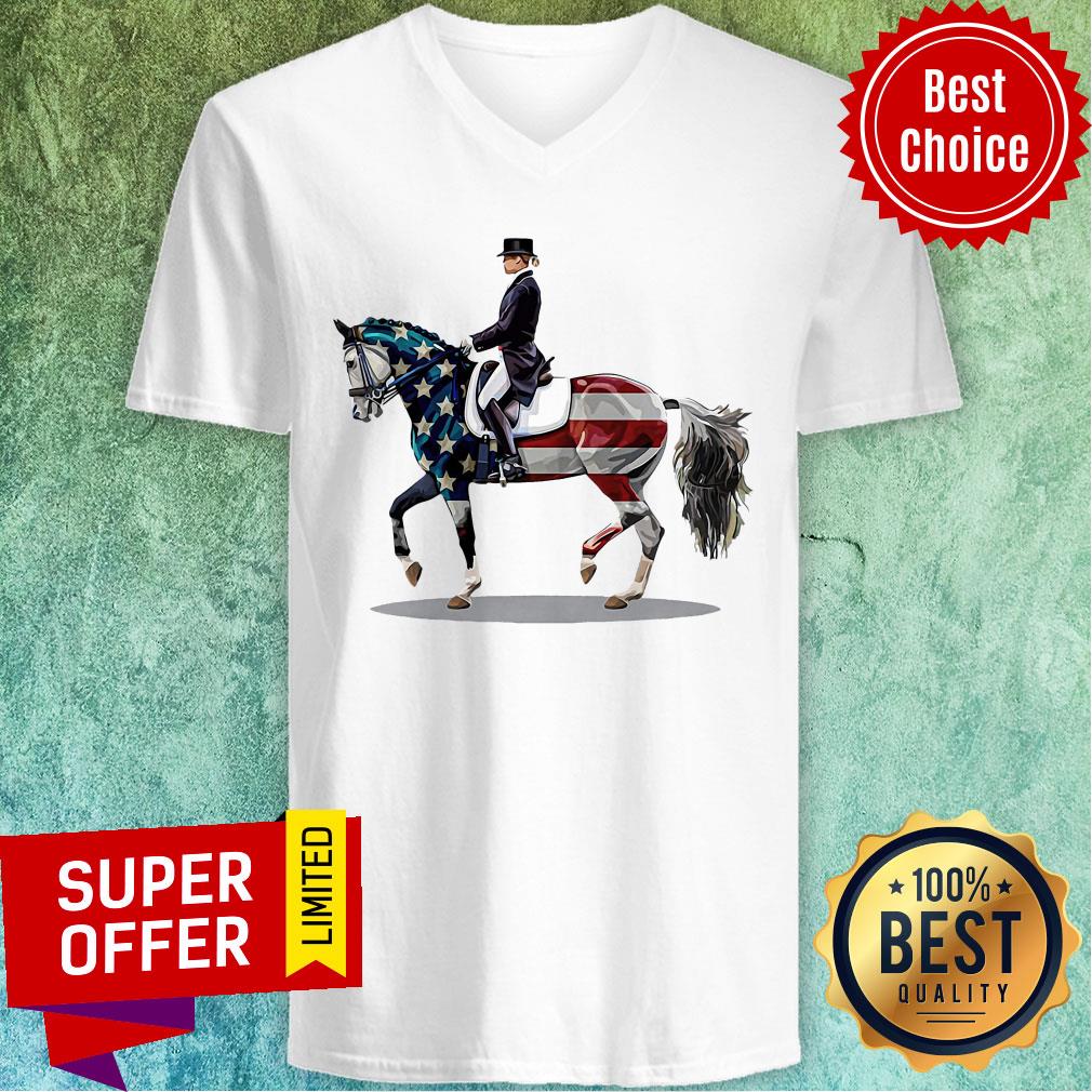Premium American FLag Dressage Horse Shirt