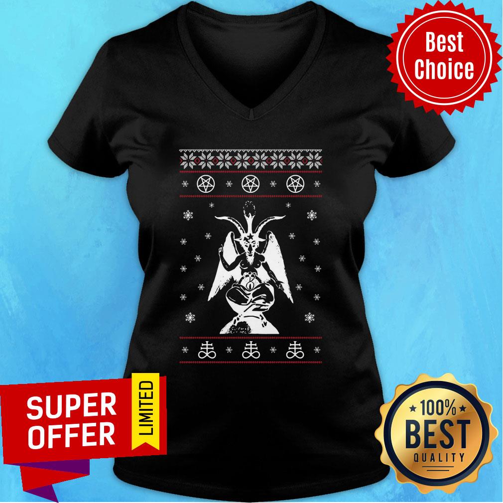 Premium Baphomet satan Ugly Christmas Shirt