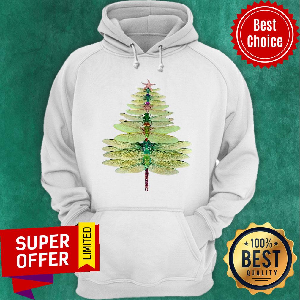 Premium Dragonfly Christmas Tree Print Shirt