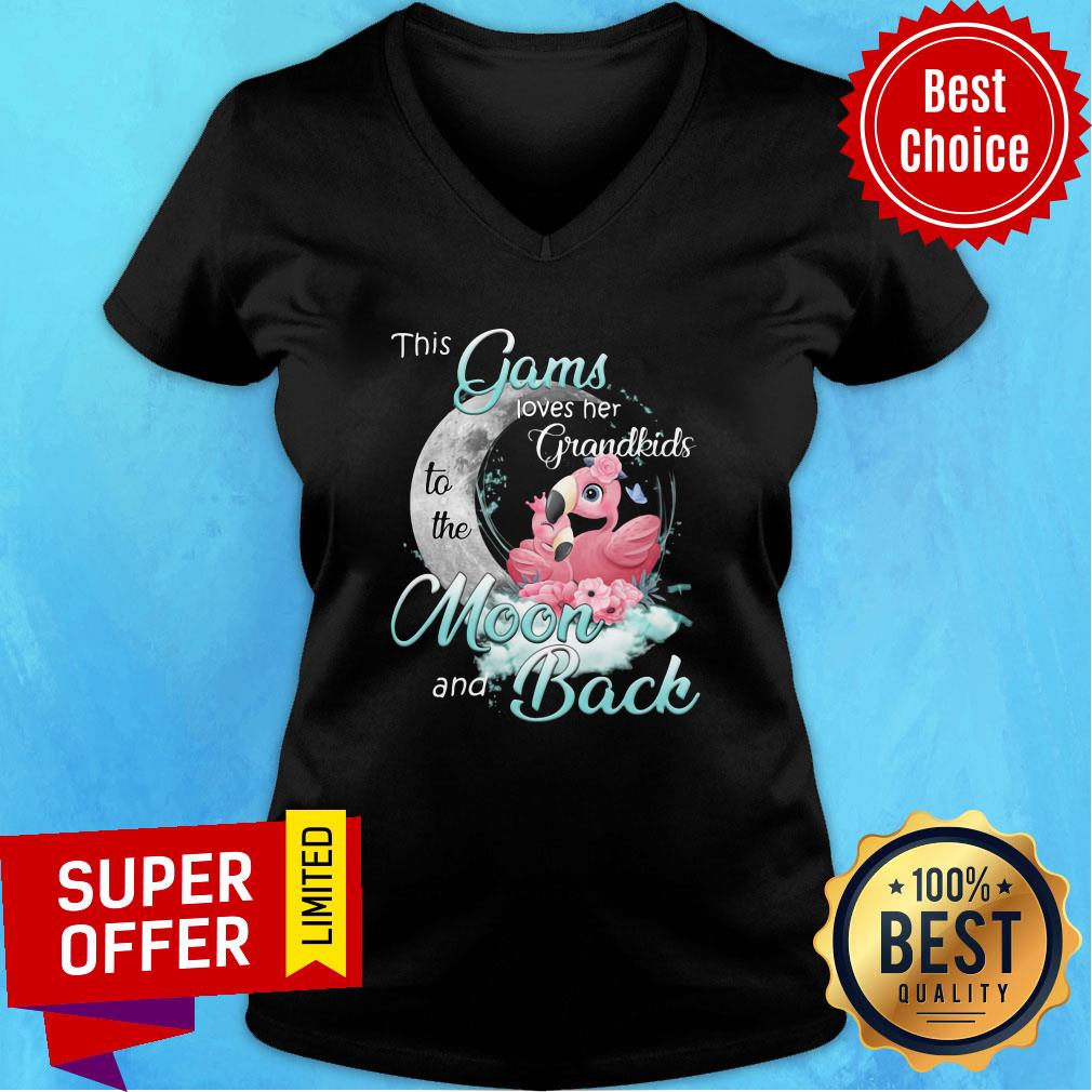 Premium Flamingo This Gams Loves Her Grandkids To The Moon And Back Shirt