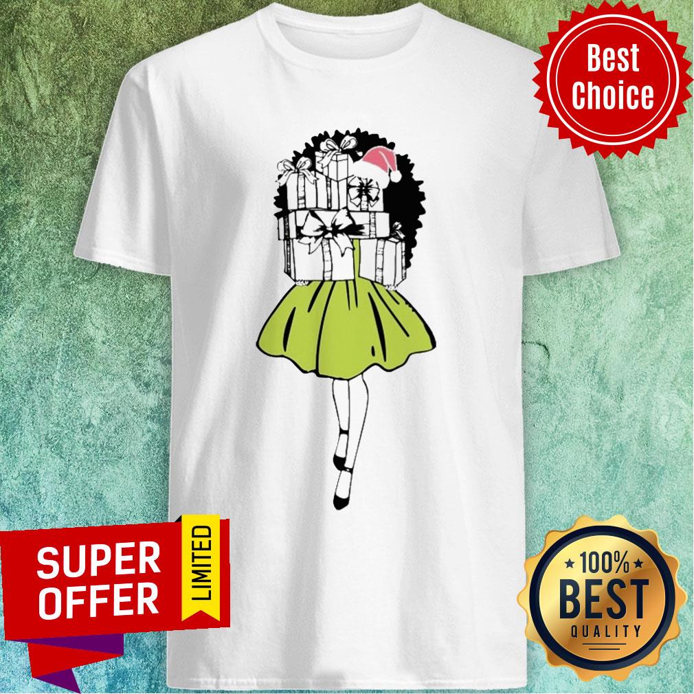 Premium Girl Hug Gift Box Merry Christmas Shirt