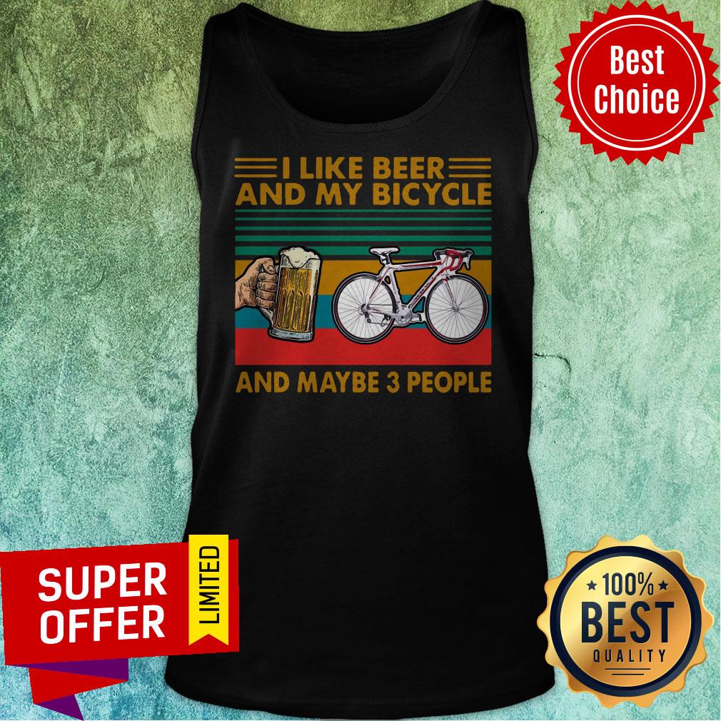 Premium I Like Beer And My Bicycle And Maybe 3 People Vintage Retro Shirt