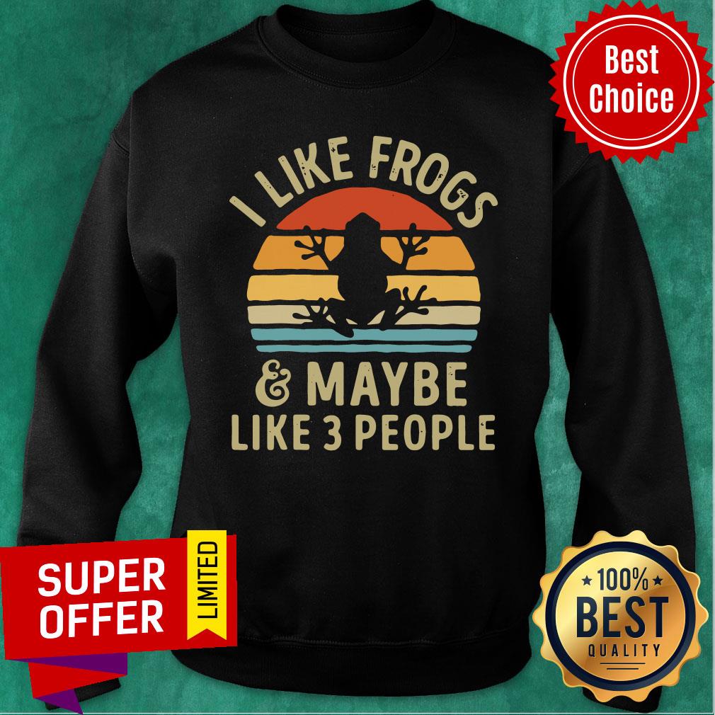 Premium I Like Frogs and Maybe 3 People Vintage Retro Shirt