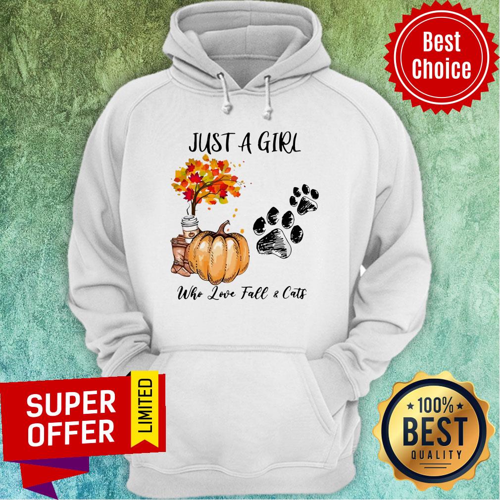 Premium Just A Girl Who Love Fall And Cats Halloween Shirt