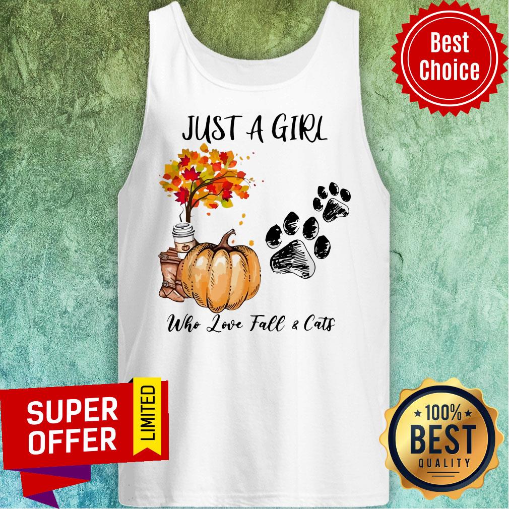 Premium Just A Girl Who Love Fall And Cats Halloween Shirt