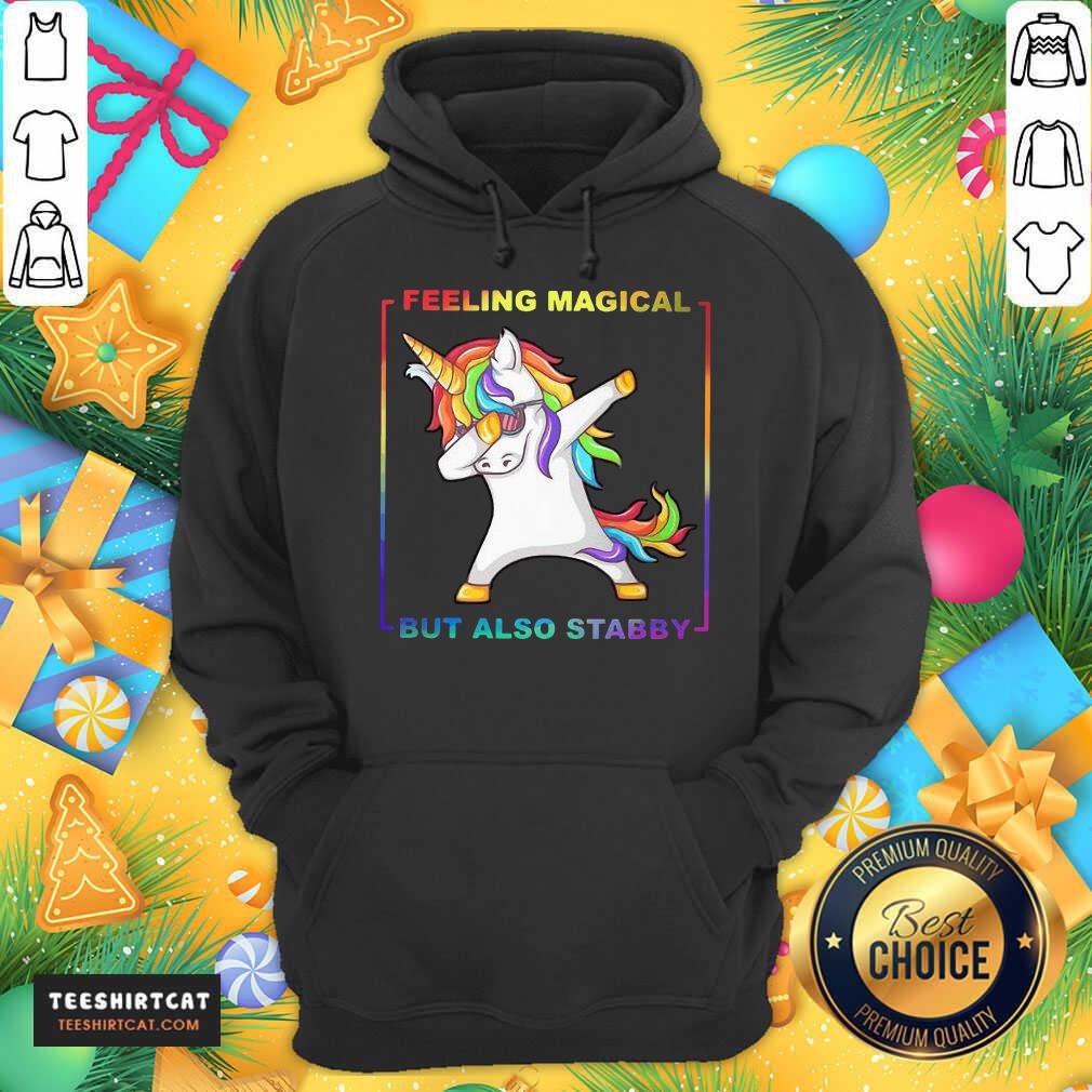 Premium LGBT Unicorn Dabbing Feeling Magical But Also Stabby Shirt