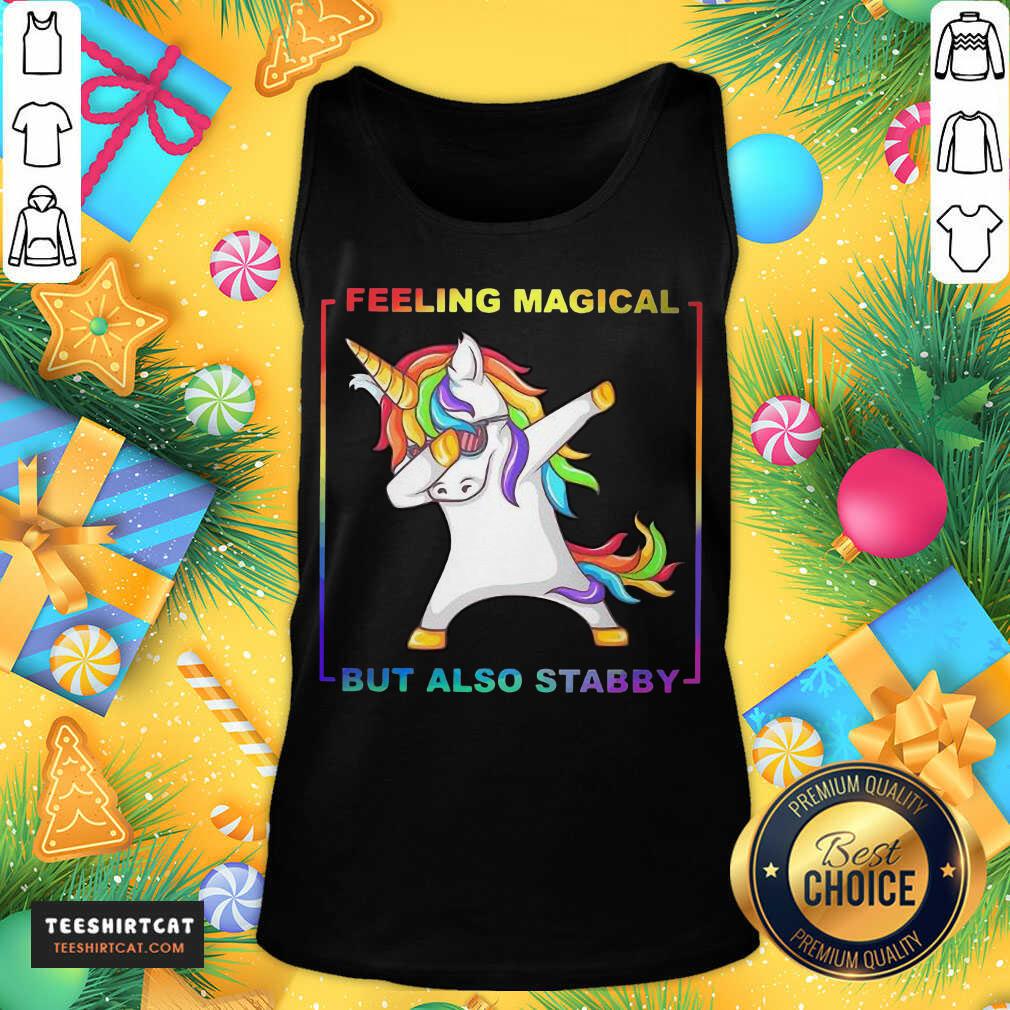 Premium LGBT Unicorn Dabbing Feeling Magical But Also Stabby Shirt
