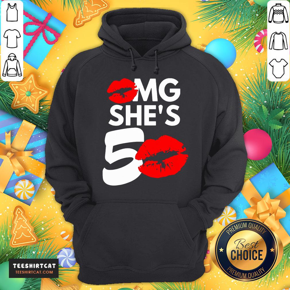 Premium Lip Omg She's 50 50th Birthday Shirt