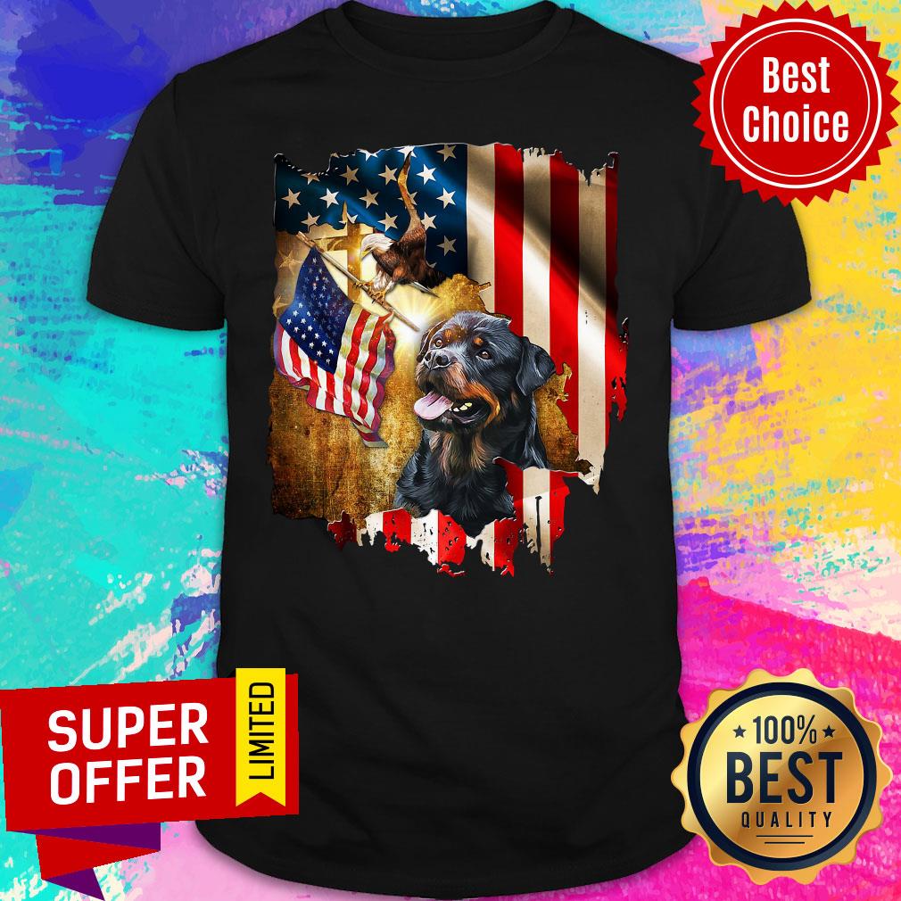 Premium Rottweiler American Flag Shirt