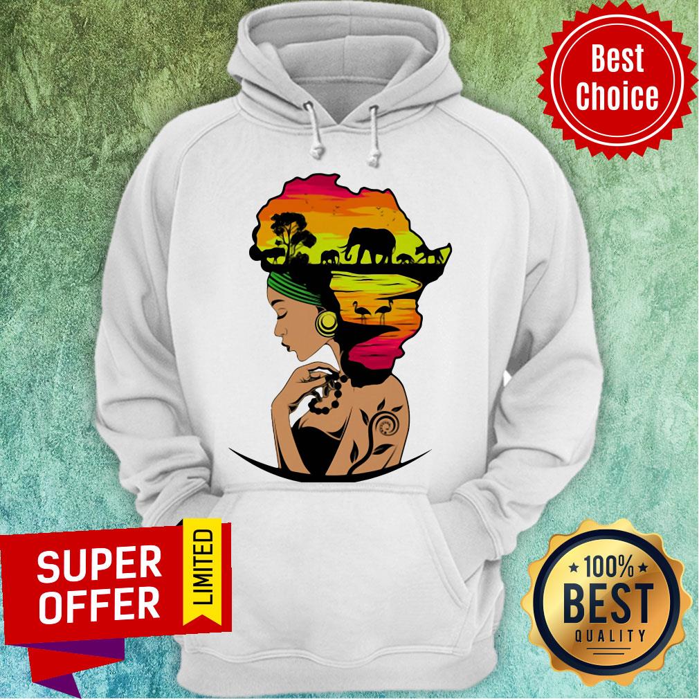 Premium Safari Goddess Black Woman African Elephant Shirt