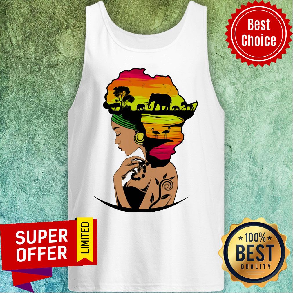 Premium Safari Goddess Black Woman African Elephant Shirt