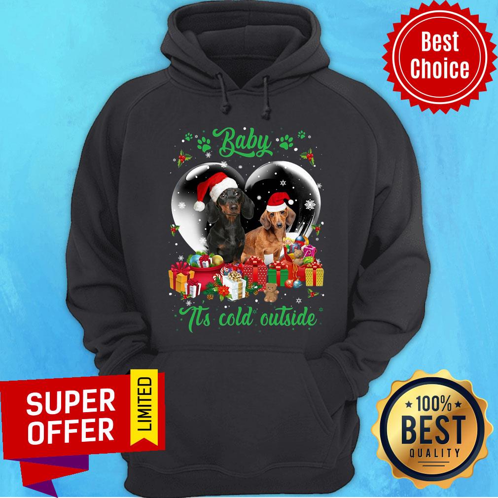Premium Santa Dachshund Baby It'S Cold Outside Christmas Shirt