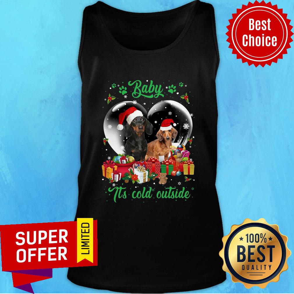 Premium Santa Dachshund Baby It'S Cold Outside Christmas Shirt