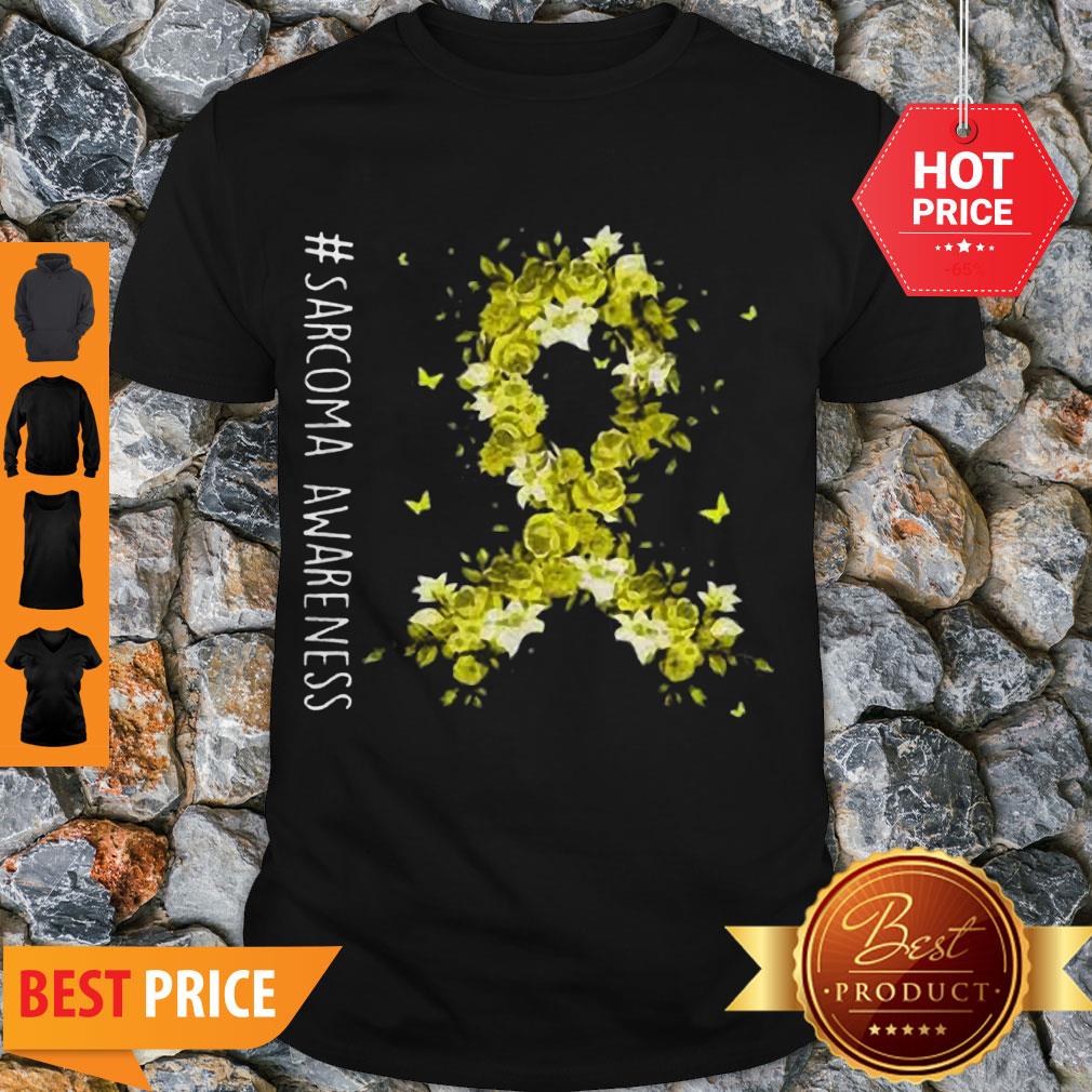 Premium Sarcoma Awareness Flower Yellow Ribbon Shirt