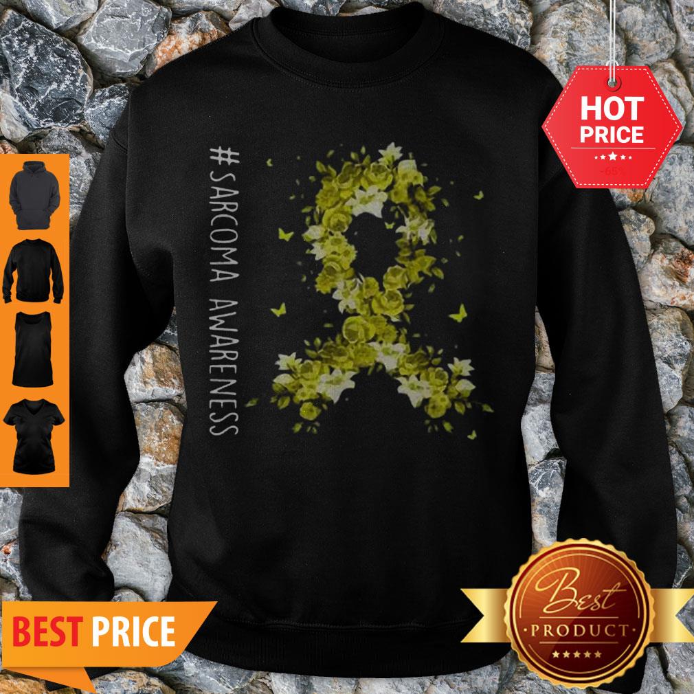 Premium Sarcoma Awareness Flower Yellow Ribbon Shirt