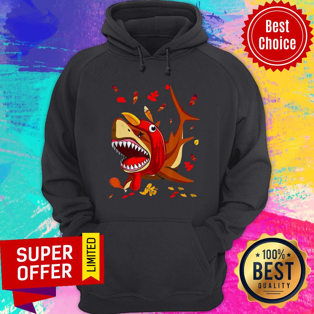 Premium Shark With Fall Thanksgiving Shirt