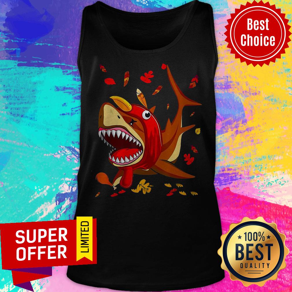 Premium Shark With Fall Thanksgiving Shirt