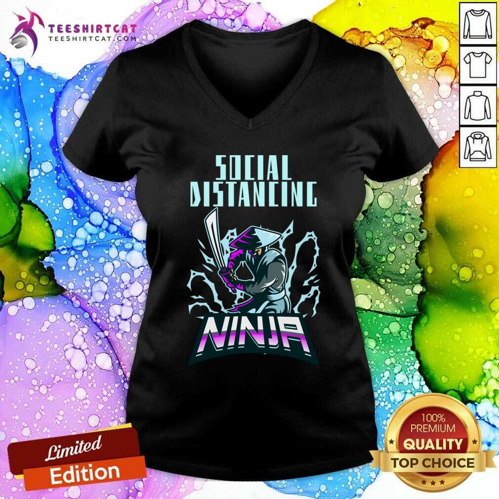 Premium Social Distancing Ninja Design Trend T-Shirt