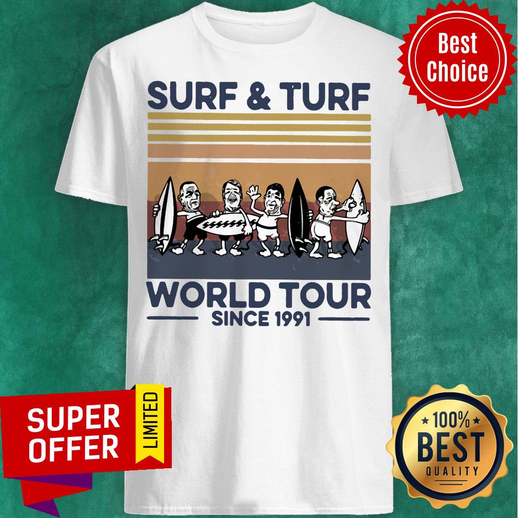 Premium Surf And Turf World Tour Since 1991 Vintage Retro Shirt