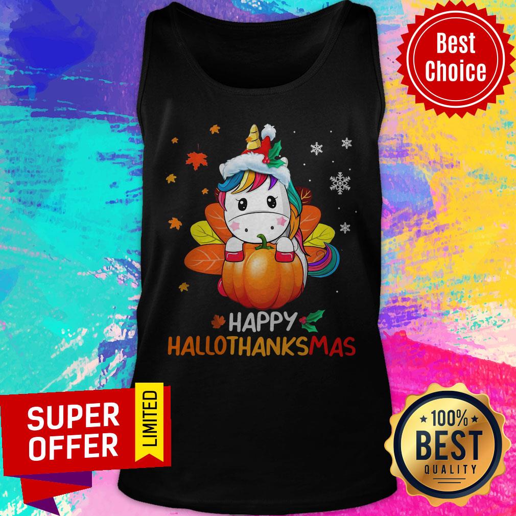 Premium Unicorn Happy Hallothanksmas Shirt