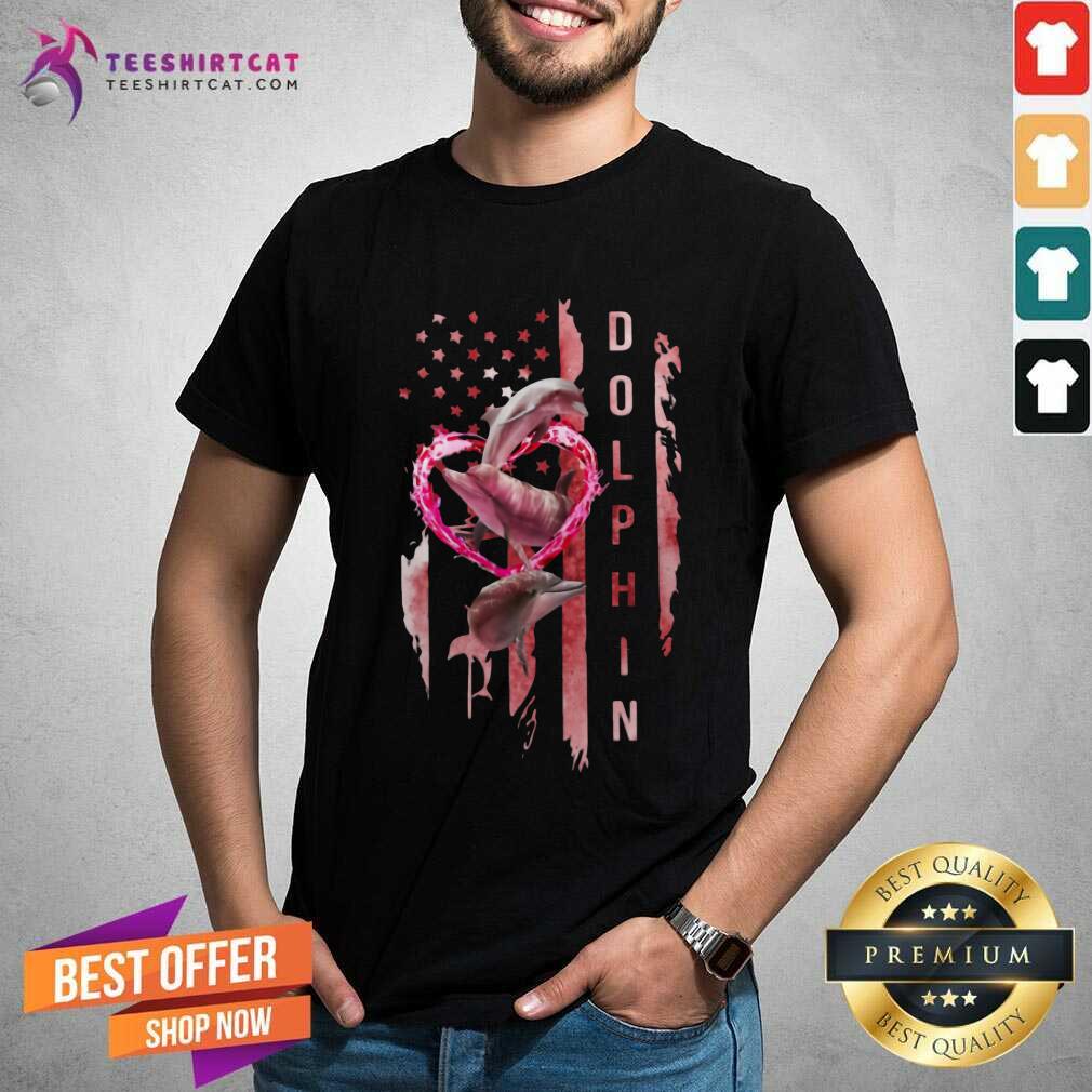 Pretty Dolphin Flag Ladies Shirt