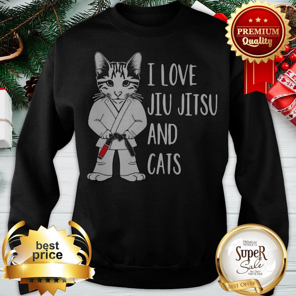 Pretty I Love Jiu Jitsu And Cats Shirt