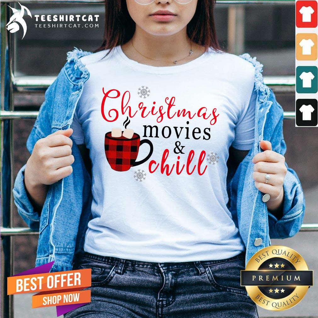 Pretty Teacup Christmas Movies And Chill Shirt