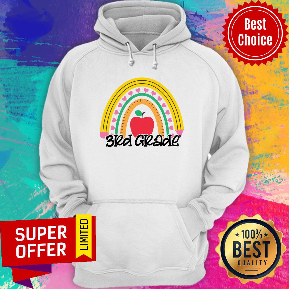 Rainbow 3rd Grade Ruler Pencil Heart Shirt