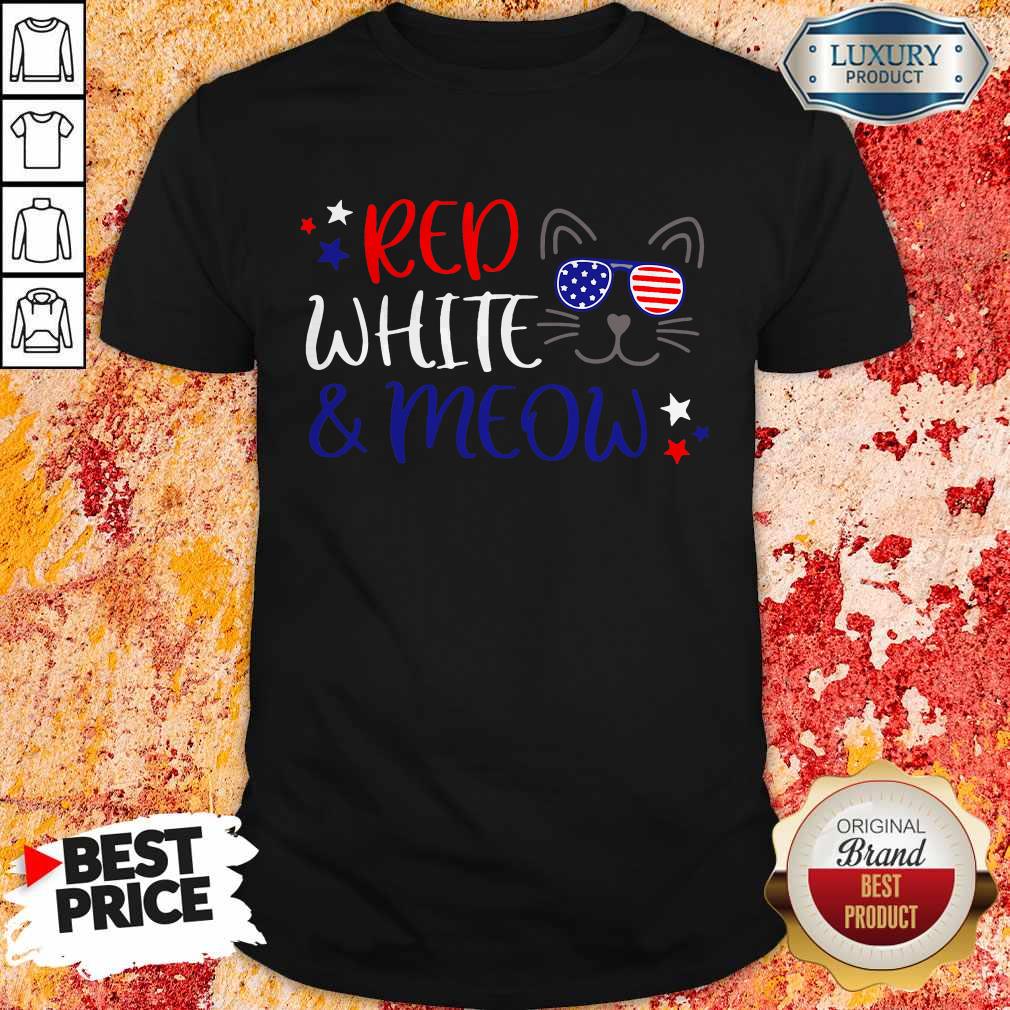 Red White And Meow Shirt