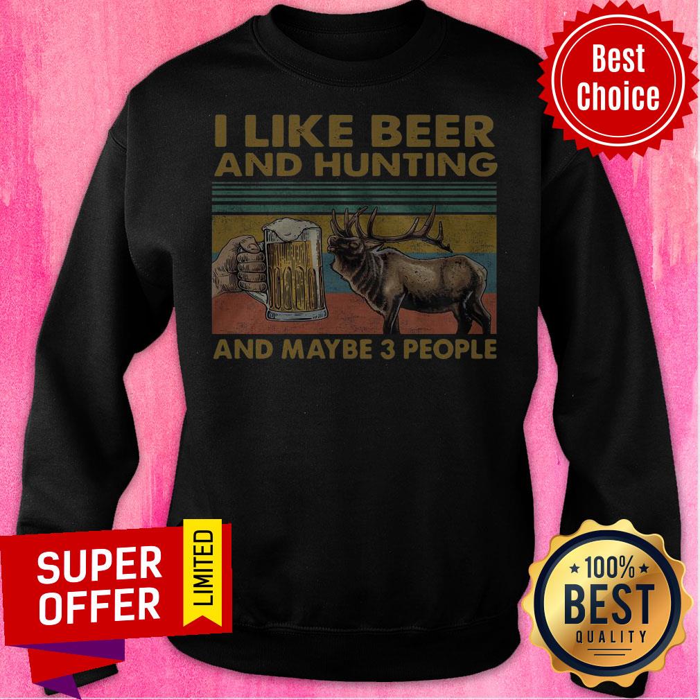 Reindeer I Like Beer And Hunting And Maybe 3 People Shirt