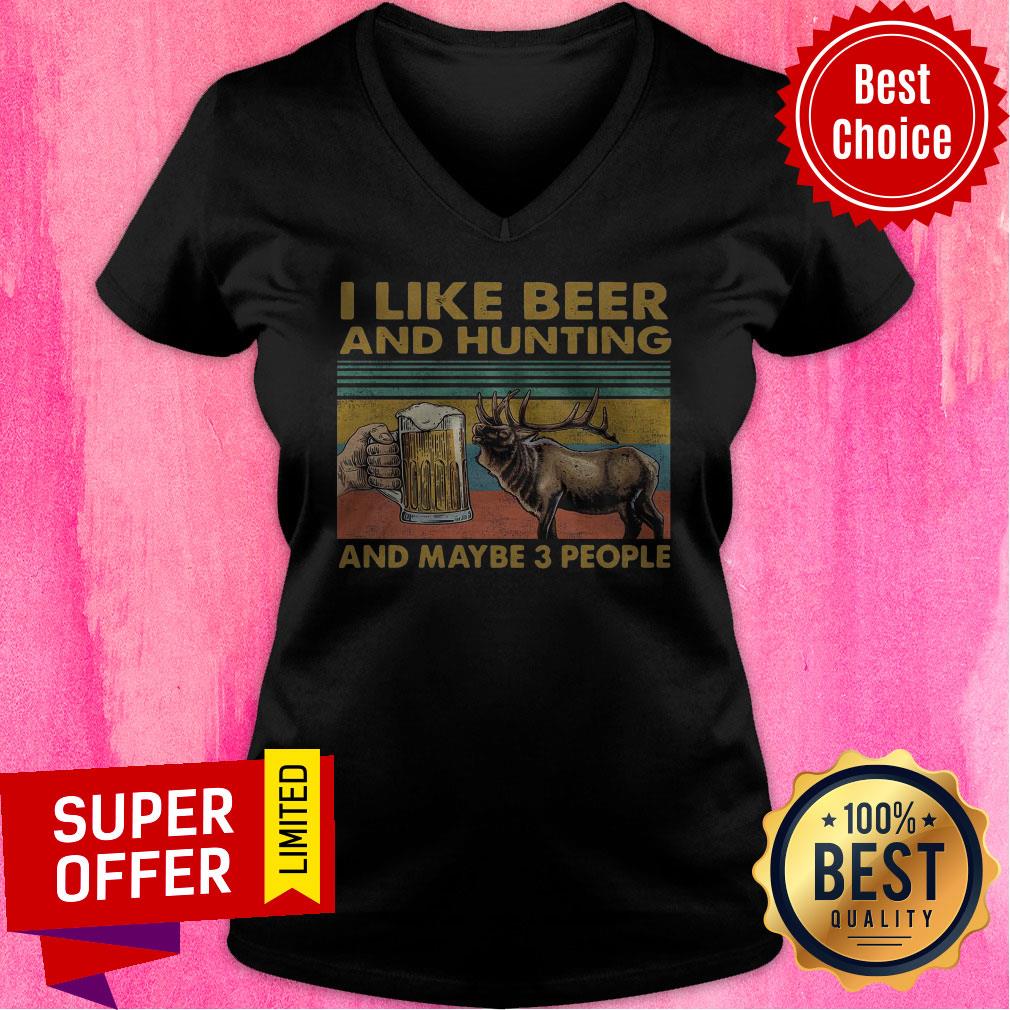 Reindeer I Like Beer And Hunting And Maybe 3 People Shirt