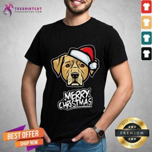 Top Christmas Dog Santa Hat Labrador Retriever Christmas Dog T-Shirt