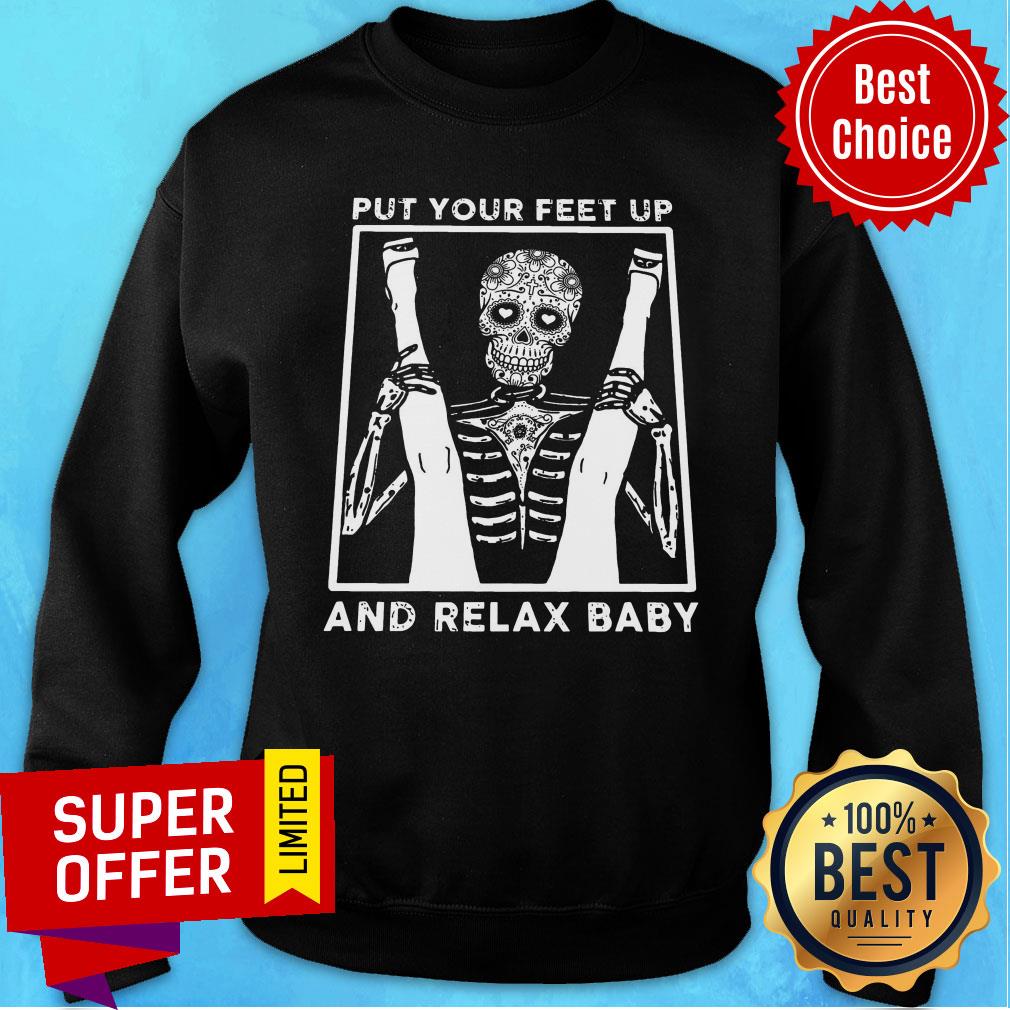 Skeleton Put Your Feet Up And Relax Baby Shirt