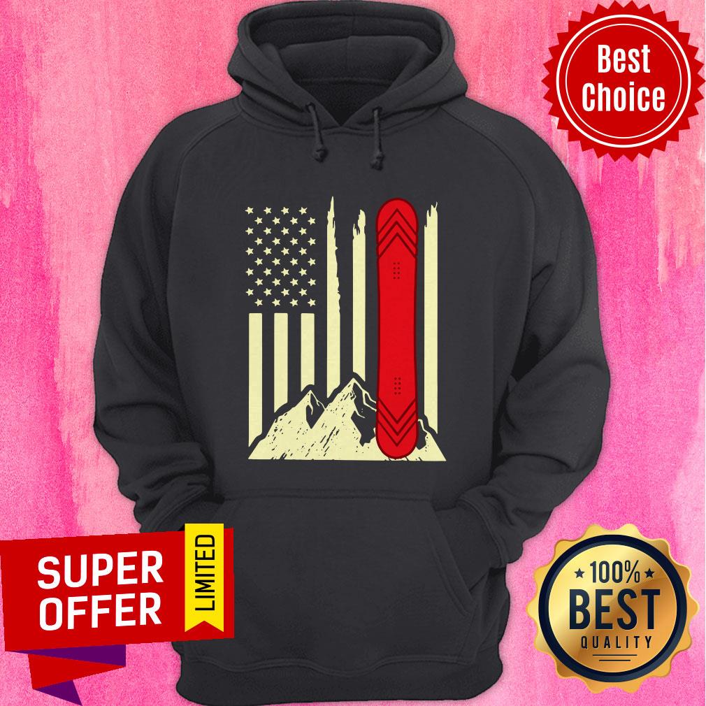 Skiing Snowboard American Flag Shirt