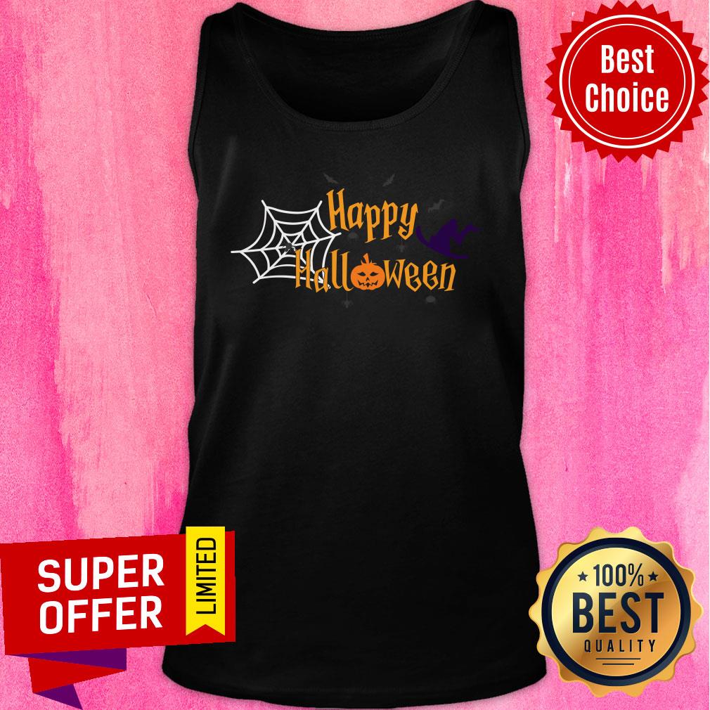 Spide Web Happy Halloween Hat Witch Shirt