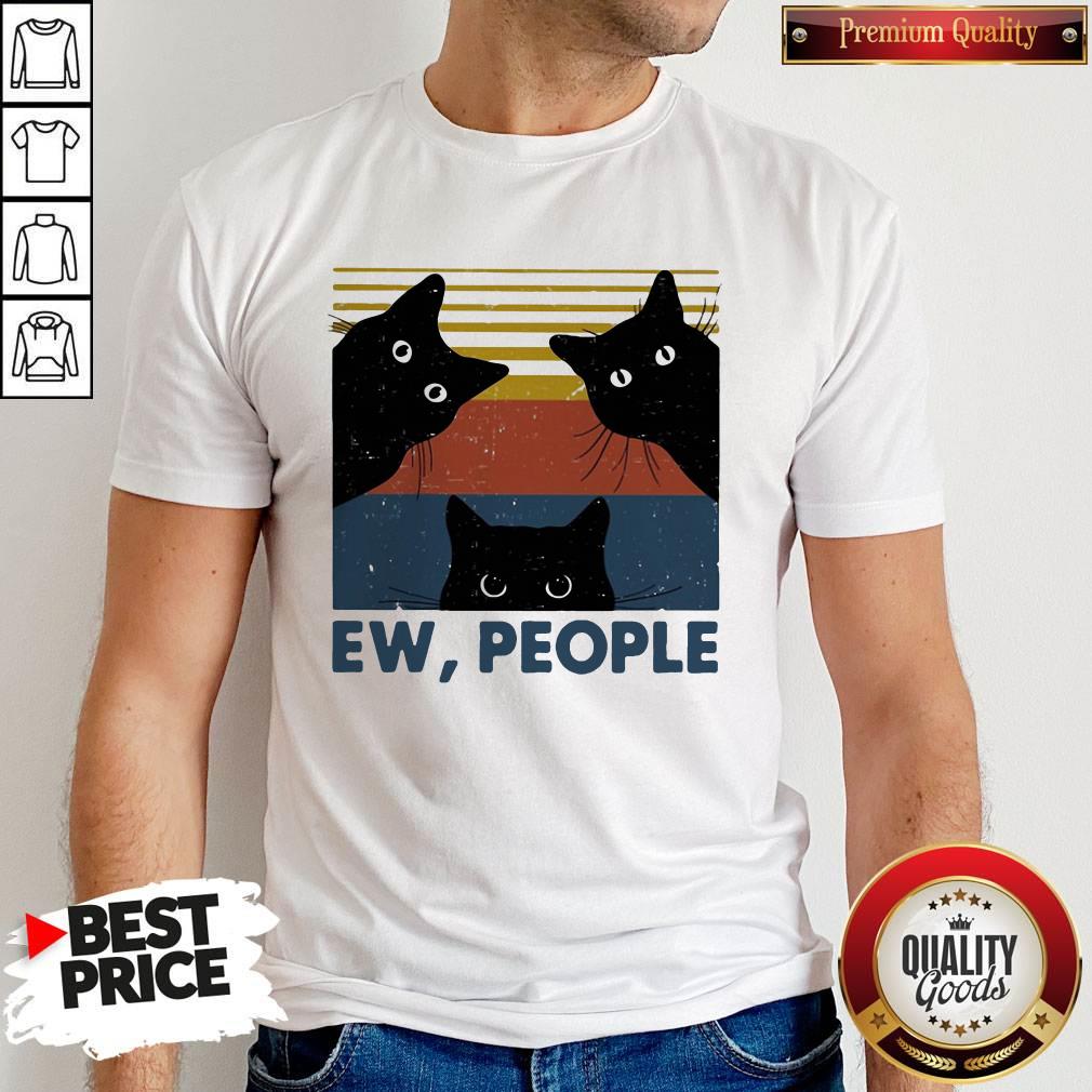 Super Nice Black Cat Ew People Vintage Retro Shirt