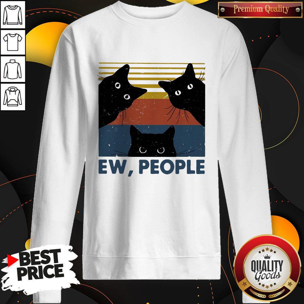 Super Nice Black Cat Ew People Vintage Retro Shirt