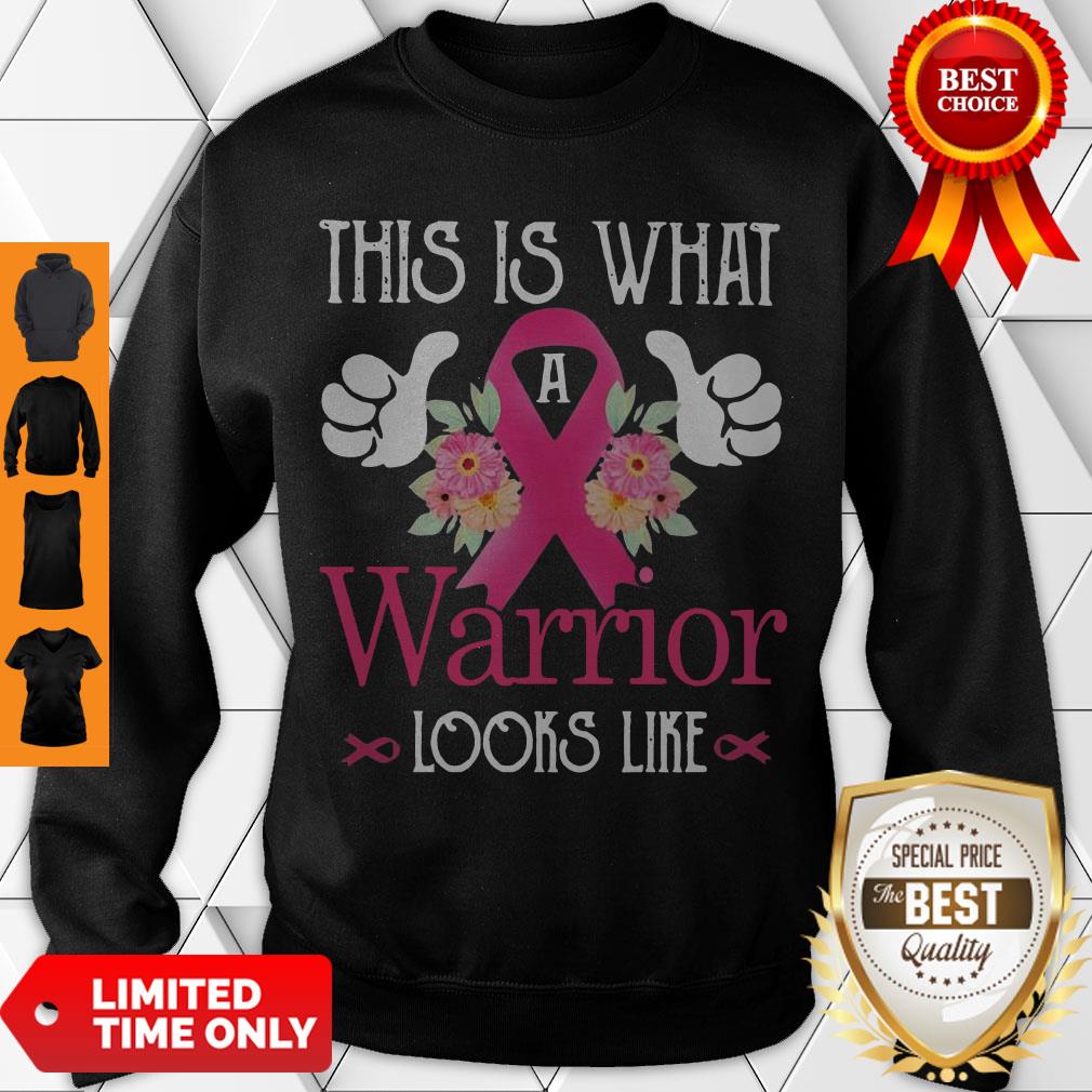 Premium This Is What Warrior Looks Like Breast Cancer Flower Shirt