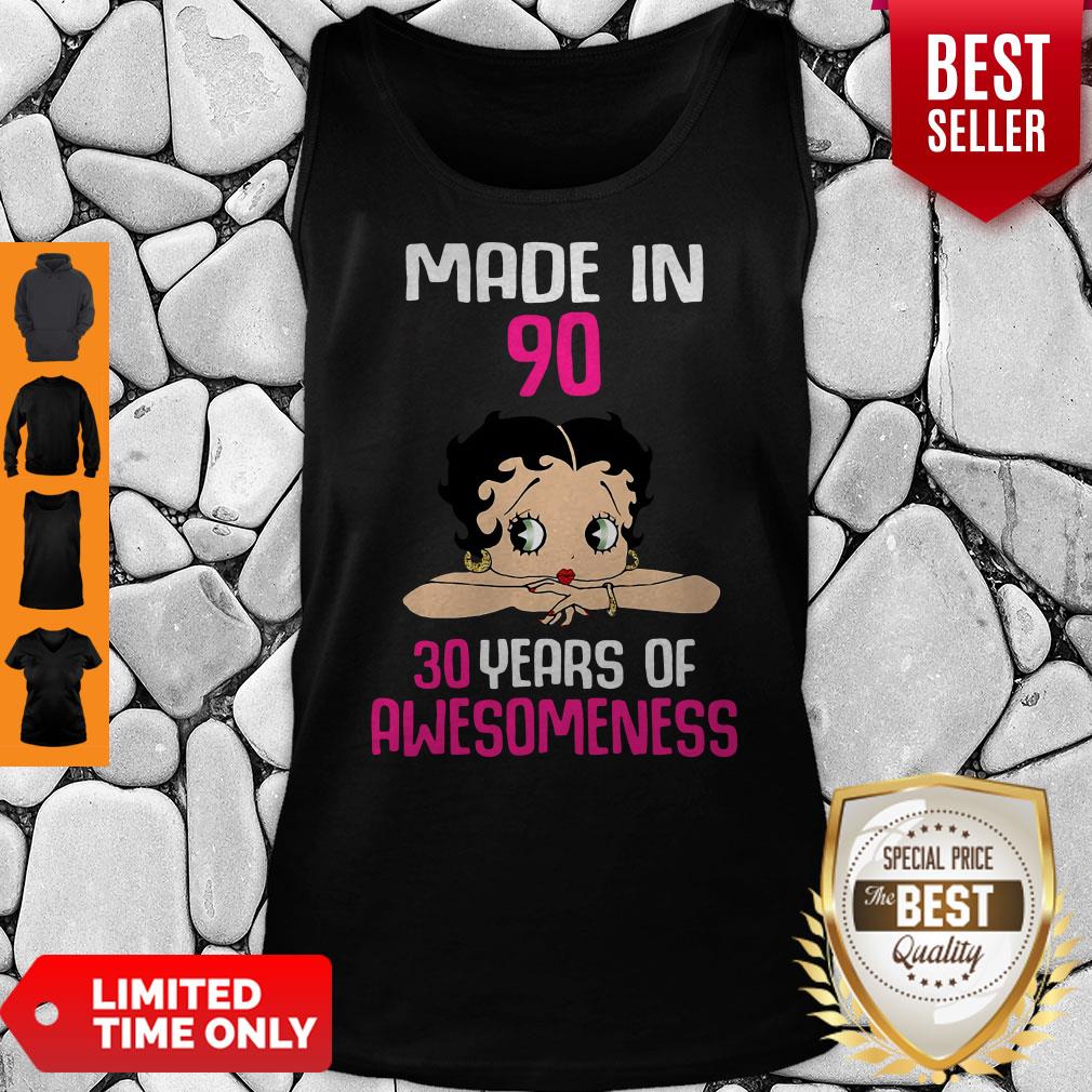 Premium Made In 90 30 Years Of Awesomeness Betty Boop Shirt