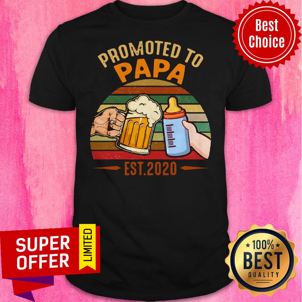 Awesome Promoted To Papa EST 2020 Vintage Shirt