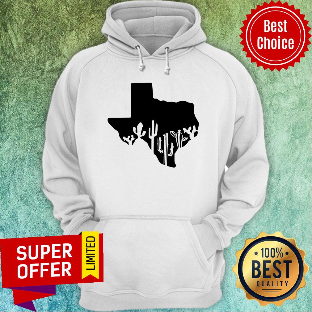 Texas Shape With Cactuses Canvas Shirt