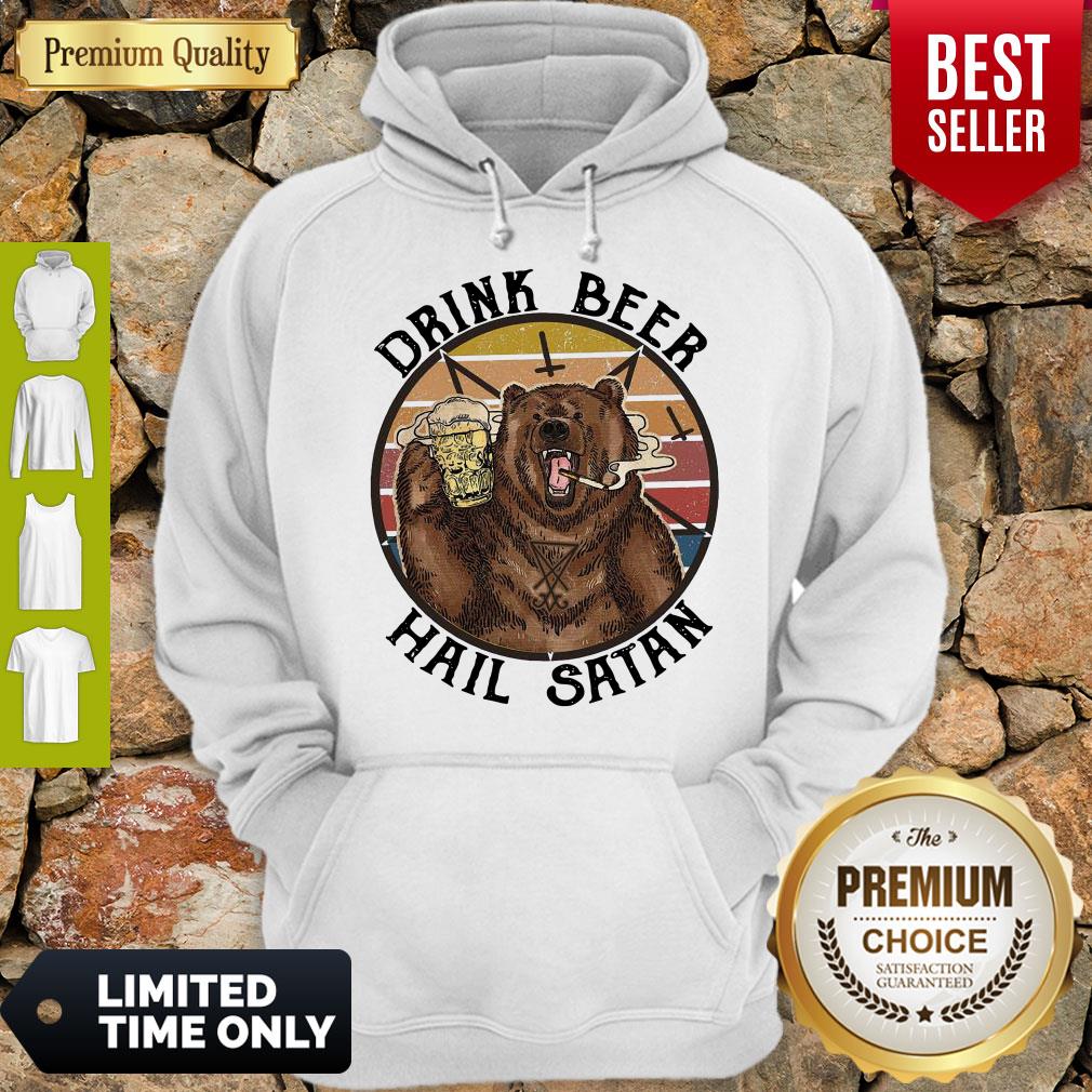 The Bear Drink Beer Hail Satan Shirt