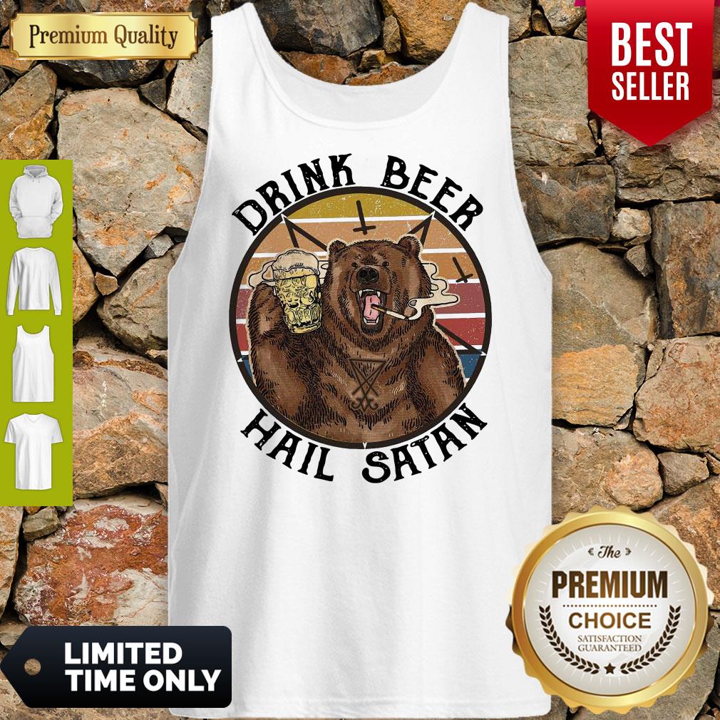 The Bear Drink Beer Hail Satan Shirt