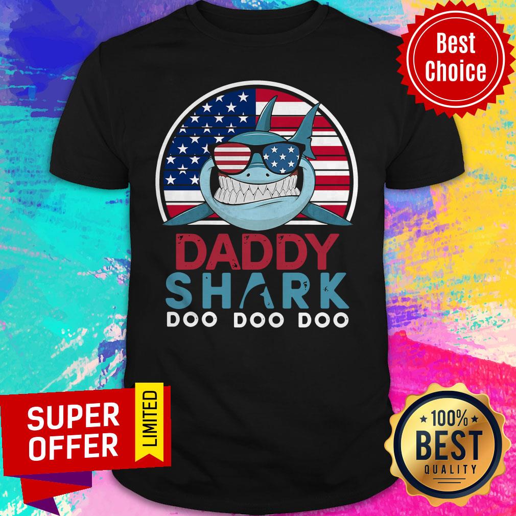 Top America Flag Daddy Shark Doo Doo Doo Shirt